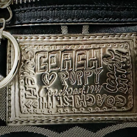 Vintage Coach soho shoulder bag Y2K Poppy Denim Coach Black and silver tote bag - Picture 7 of 17